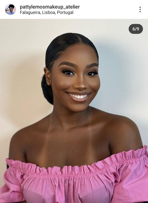 Soft Glam Daily Makeup, Black Soft Glam Makeup, French Makeup Dark Skin, Simple Makeup Looks Wedding, Senior Makeup Ideas High Schools, Business Makeup Look Natural, Simple Professional Makeup, Black Wedding Makeup Dark Skin Girl, Soft Glam Makeup Graduation