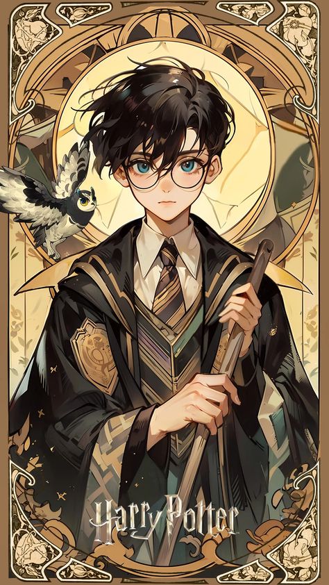 Harry Potter Fanart, Hery Potter, Harry Potter Wallpaper Backgrounds, Harry Potter Art Drawings, Black Cat Anime, Harry Potter Poster, Harry Potter Illustrations, Harry Potter Illustration, Images Harry Potter