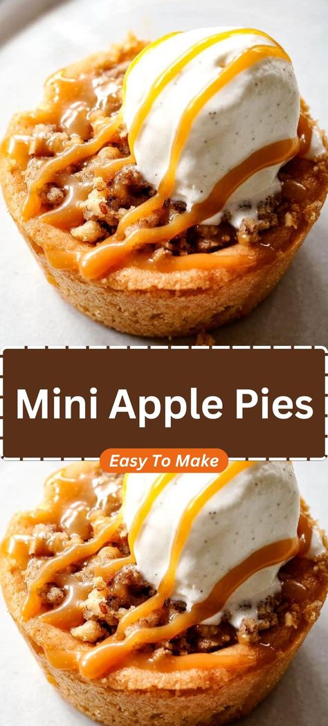 Mmmm!!! this one’s a keeper !!Mini Apple Pies- can be done in your mini pie pans too. Mini Pie Pan Recipes, Apple Pie Tarts Mini, Mini Pies Thanksgiving, Mini Apple Pies In Muffin Tin, Mini Apple Pies Easy, Apple Pie Filling Desserts, Apple Pie Tarts, Pie Filling Desserts, Individual Apple Pies