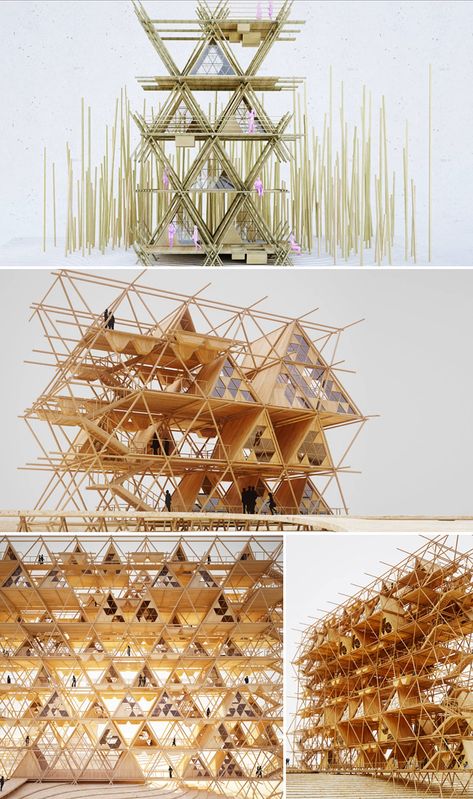 Penda's Fastener-Free, Re-usable Bamboo Structural System - Core77 Structural System, Structural Model, Bamboo Building, Bamboo Structure, Bamboo Architecture, Bamboo Construction, Modular Structure, Wood Architecture, Bamboo House