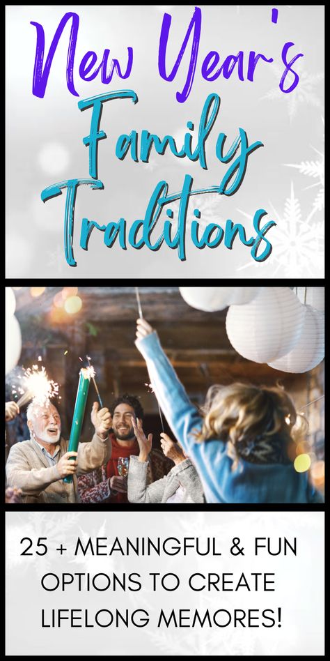 If you're looking for family-friendly ideas for a New Year's Eve party with the kids, here are 25 amazing options for both New Year's Eve & New Year's Day. These are meaningful family traditions you can start & continue each year to have the best celebrations ringing in the new year! Great for kids and adults alike! New Year’s Eve Inspiration, New Year’s Eve Party For Family, New Year’s Day With Kids, New Years Traditions With Kids, New Year's Day Traditions, Nye Traditions With Kids, New Years Family Traditions, New Year Traditions For Kids, New Years Day Traditions