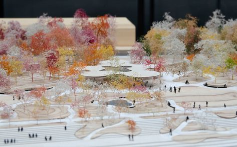 cobe operapark model zoom Architecture Model Trees, Site Model, Modern Agriculture, Urban Design Concept, Open Architecture, Landscape Model, Model Tree, Arch Model, Architectural Section