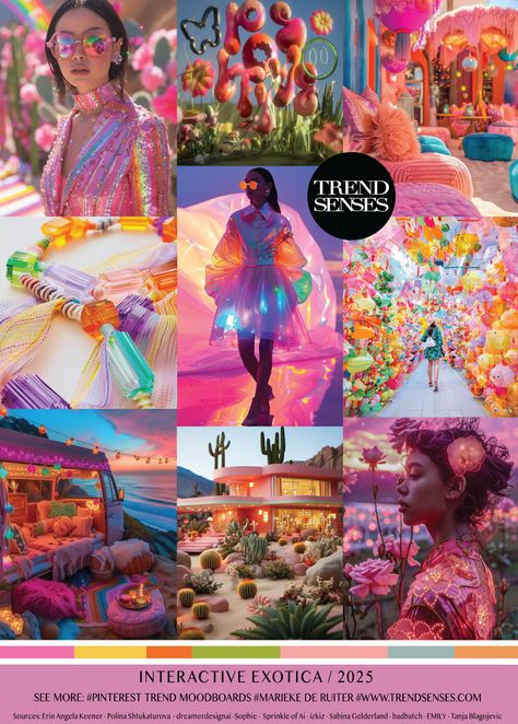 INTERACTIVE EXOTICA // 2025 – Trendsenses - #moodboard #2025 #forecasting - #mariekederuiter - Sources: Erin Angela Keener – Polina Shtukaturova – dreamerdesignai – Sophie – Sprinkle of Ai – izkiz – Sabina Gelderland – badbatch – EMILY – Tanja Blagojevic Trendenses Fashion Forecast 2025, Print Trends 2025, Trend Forecasting 2025, 2025 Trend Forecast, Trends 2025 Fashion, Trend Senses, 100 Day Project Ideas, Color 2025, Product Development Design