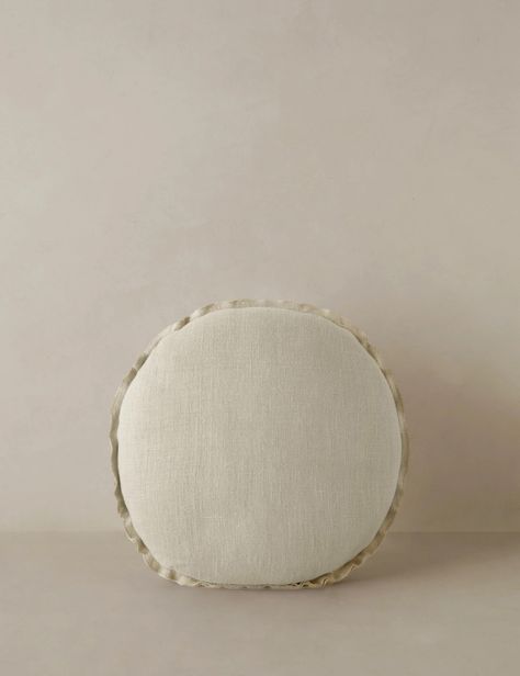 Arlo Linen Round Pillow Circular Pillow, Circle Pillow, Burled Wood Furniture, Living Room Design Board, Round Throw Pillows, Bright Living Room, Long Lumbar Pillow, Lulu And Georgia, Outdoor Furniture Collections