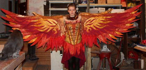 Fire Wings, Victorious Secret, Phoenix Costume, Fire Costume, Phoenix Wings, Parrot Costume, Vtuber Design, Cosplay Wings, Red Witch