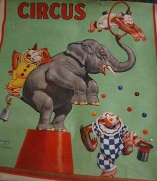 Rare Circus Poster by Azure and Rai's Twisted Art Photography, via Flickr Cirque Vintage, Old Circus, Vintage Circus Posters, Barnum Bailey Circus, Ringling Brothers, Circus Sideshow, Circus Poster, Circus Elephant, Send In The Clowns