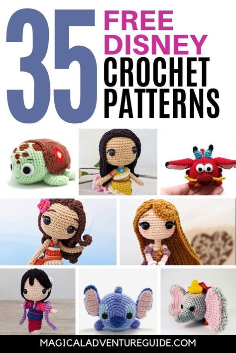 Disney Crochet, Disney Crochet Patterns, Crochet Toys Free, Cozy Crochet Patterns, Crochet Disney, Pola Amigurumi, Crochet Animals Free Patterns, Beginner Crochet Projects, Crochet Amigurumi Free