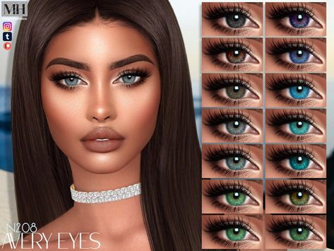 The Sims Resource - Avery Eyes N208 Sims 4 Women Eyelashes, Sims4 Cc Eye Lashes, Free Sims 4 Cc Eyelashes, Eyelash Skin Details Sims 4, Sims 4 Pupil Cc, Sims 4 Female Eyes, Ts4 Cc Eye Preset, Eye Color Sims 4, Sims 4 Cc Baddie Makeup