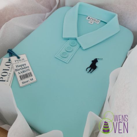 Blue jersey polo fondant cake Polo Cake For Men, Chef Jackets Design, Birthday Cake For Father, Jackets Design, Jersey Cake, Cake Design For Men, Shirt Cake, Polo Jersey, Cake Models