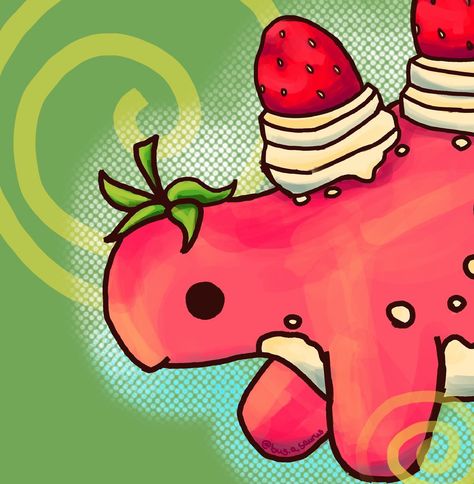 Strawberry Stegosaurus:D (A Strawggles?)🍓 - - - - #dino #dinosaur #art #artist #digitalart #digital #procreate #cute #collage #digitalcollage #stegosaurus #strawberry Cute Collage, Dinosaur Art, Digital Collage, Art Artist, Bugs, Digital Art, Collage, Quick Saves, Art