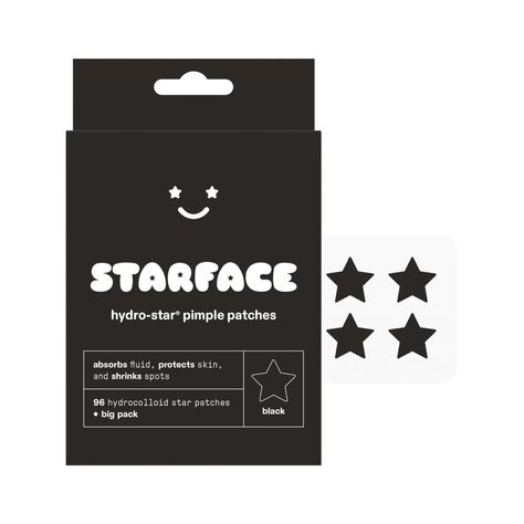 Starface Black Star BIG PACK, Hydrocolloid Pimple Patches, Absorb Fluid and Reduce Redness, Cute Star Shape, Cruelty-Free Skincare (96 Count) Black Starface Pimple Patches, Starface Pimple Patches Black, Black Star Pimple Patches, Pimple Patches Starface, Aesthetic Pimple Patches, Starface Pimple Patches Aesthetic, Starface Pimple Patches, Star Pimple Patches, Salicylic Acid And Niacinamide