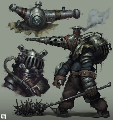 ArtStation - Week 29 of works -Dark knights-, Hue Teo Steampunk Characters, Arte Robot, 다크 판타지, Monster Concept Art, Steampunk Art, Robots Concept, Robot Art, Fantasy Armor, Robot Concept Art