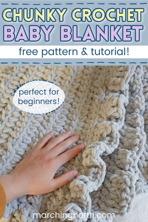 Fuzzy Baby Blanket Crochet Pattern, Free Chunky Baby Blanket Crochet Patterns, How To Crochet A Blanket With Thick Yarn, Chunky Yarn Crochet Pattern Free, Bulky Yarn Crochet Patterns Blanket Free, Chunky Baby Blanket Crochet Pattern, Chunky Crochet Baby Blanket, Crochet Baby Blanket For Beginners, Bulky Yarn Crochet