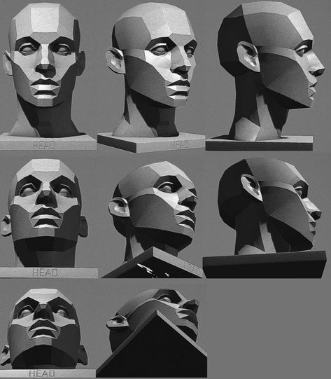 Drawing Drills For Beginners, Asaro Head Study, Head Lighting Reference, Face Structure Reference, Head Anatomy Drawing Study, Headshot Reference, Asaro Head, Boy Haircut Ideas, Practical Hairstyles