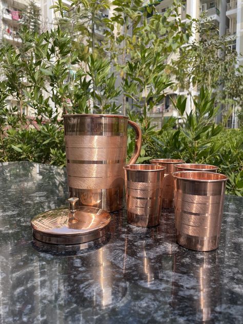 Elevate your hydration game with our Pure Copper Water Jug with Tumblers! Crafted for those who value both style and health, this set is a must-have for any eco-conscious household. Join the movement towards sustainable living today. #CopperWaterJug #HealthyLifestyle #EcoFriendlyLiving #SustainableChoices #DrinkPure #StayHydrated Ecommerce Store, Eco Friendly Living, Water Jug, The Movement, Eco Conscious, Pure Copper, Sustainable Living, Tumbler, Copper