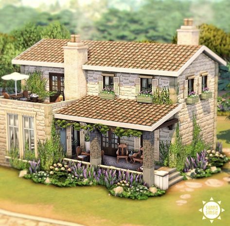 Sims 4 Content, Sims 4 Cottage, Sims 4 Houses Layout, Lotes The Sims 4, Old Couple, Sims 4 House Plans, Sims 4 House Building, Sims 4 House Design, Casas The Sims 4