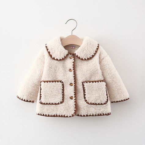 SKU: BB19467 Material: 95% Cotton Sleeve Length: Long Sleeve Color: Beige, Brown *Babies grow at their own pace. Its recommended to choose the size that corresponds to your minis height and weight rather than their age for a much more accurate fit. Please also take delivery time into consideration. *The parcel only contains the coat. Other pieces or accessories shown are only used for photo props. Cute Coats, Sherpa Coat, Girls Fleece, England Fashion, Winter Girls, Blanket Stitch, Fleece Coat, Baby Winter