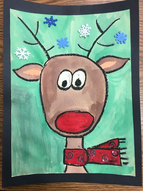 Reindeer Drawing, Christmas Art Projects, Winter Art Projects, Directed Drawing, Christmas Kindergarten, Christmas Arts And Crafts, Preschool Christmas, Art Youtube, Kindergarten Art