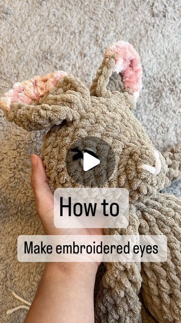 Sewing Eyes On Crochet, Crochet Embroidered Eyes, How To Embroider Eyes On Stuffed Animals, Embroidered Eyes On Crochet, Crochet Eyes For Stuffed Animals, How To Embroider Eyes On Crochet, Crochet Sleepy Eyes, Crochet Embroidery Eyes, How To Embroider Eyes On Amigurumi