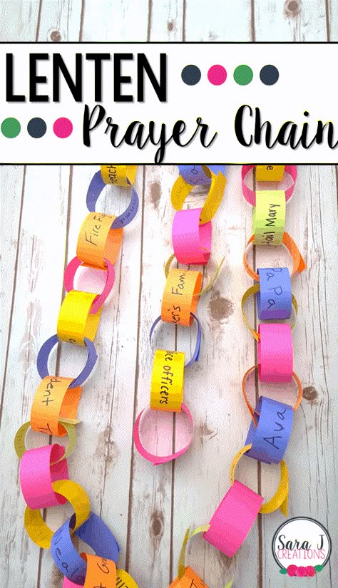 Lent Kids Crafts, Lent Countdown For Kids, Lent Crafts For Kids, Lent Crafts, Lent Kids, Lent Activities, Lenten Activities, Prayer Crafts, Prayer Chain