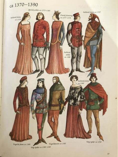 Medieval Dress Accurate, 1380s Fashion, Medieval Fashion History, Middle Ages Fashion, 1300s Fashion, 13th Century Fashion, 14th Century Fashion, 1400s Fashion, 14th Century Clothing