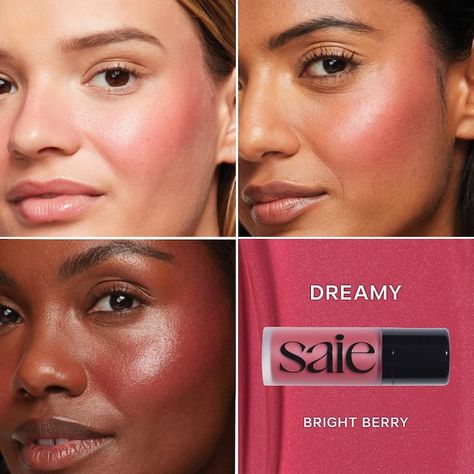 Dew Blush Blendable Liquid Blush - Saie | Sephora Saie Dew Blush, Blush Liquid, Cheek Blush, Branding Inspo, Liquid Blush, Environmental Damage, Licorice Root Extract, Licorice Root, Cream Blush