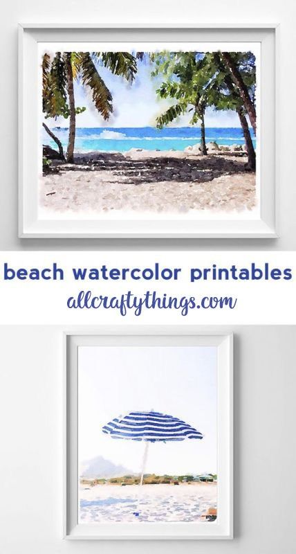 beach printable art | watercolor wall decor | summer wall art | free printables | blue wall art Watercolor Beach Scenes, Watercolor Art Beach, Beach Printables, Wall Art Free Printables, Summertime Decor, Watercolor Wall Decor, Watercolor Printable Art, Ideas Watercolor, Summer Wall Art