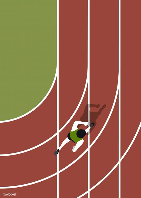 Aerial view of a running track | free image by rawpixel.com Running Track Design, Track Illustration, Run Illustration, Sports Day Poster, Sports Illustrations Design, Marathon Posters, Running Illustration, Sports Illustration, Running Posters