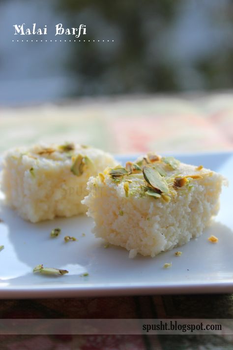 Spusht | Malai Barfi Recipe | Malai Burfi | Milk Cake Recipe | Indian sweet dessert | How to make malai barfi at home | Food photography Milk Cake Recipe Indian, Malai Kulfi, Kalakand Recipe, Pakistani Desserts, Bengali Sweets, Desi Desserts, Fusion Desserts, Diwali Sweets, Traditional Sweets