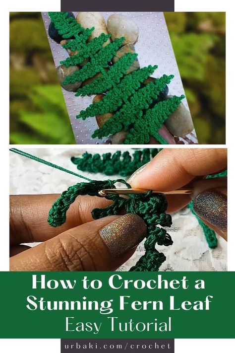 Discover how to crochet a beautiful fern leaf with our easy tutorial! This project is perfect for adding a touch of nature-inspired charm to your crochet collection. Follow our detailed, step-by-step instructions to create your own stunning fern leaf, ideal for decorating or gifting. Enjoy the process and the result of this lovely crochet project! Crochet Fern Leaf Free Pattern, Crochet Fern Leaf, Crochet Fern, Crochet Leaf Free Pattern, Handmade Games, Crochet Embellishments, Crochet Leaf Patterns, Crochet Stitches Guide, Crochet Collection