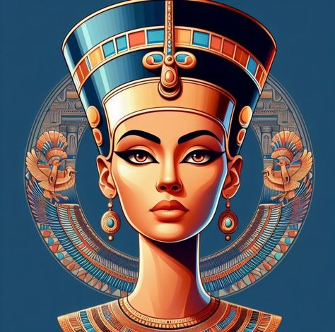 Nefertiti Art, Egyptian Tattoos, African Crown, Egyptian Goddess Art, Ancient Egypt Fashion, Egypt Concept Art, Egypt Fashion, Girly M, Ancient Egypt Art