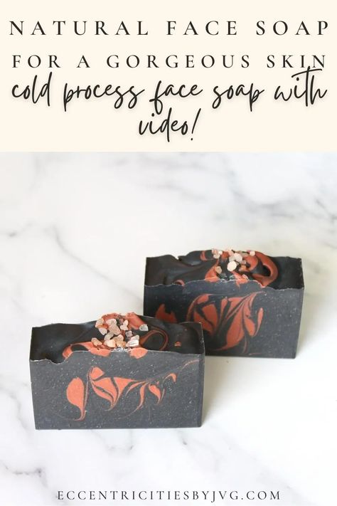 Face Soap For Acne, Acne Soap Recipe, Face Soap Recipe, Clay Soap Recipe, Cold Process Soap Techniques, Facial Soap Recipe, Black Soap Recipe, Natural Face Soap, Homemade Cold Process Soap