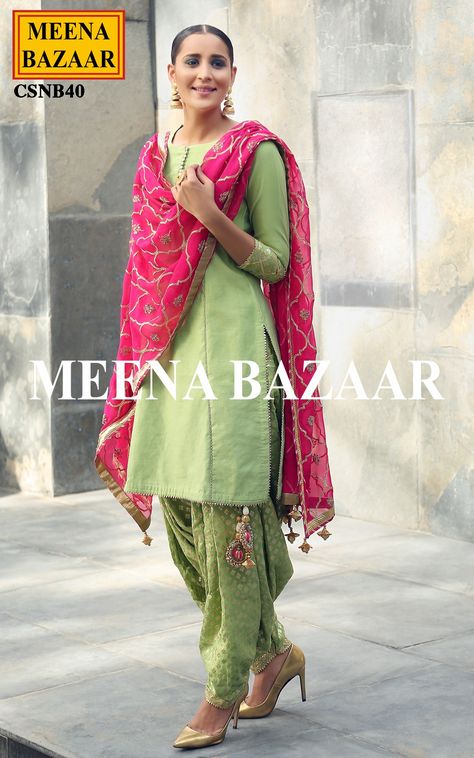 Green Punjabi Suit, Green Salwar Suit, Panjabi Suit, Meena Bazaar, Indian Ethnic Wear For Women, Suit Salwar, Punjabi Fashion, Designer Punjabi Suits, Punjabi Outfits