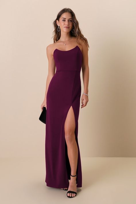 Dark purple grad dresses