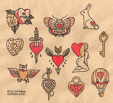 Old Love Tattoo, Valentines American Traditional, Heart Flash Tattoo Designs, Traditional Tattoo Love Couple, Valentine’s Day Traditional Tattoo, Heart Theme Tattoo, Valentines Day Tattoo Ideas, Valentines Heart Tattoo, Self Love Traditional Tattoo