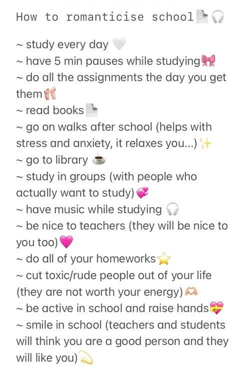 #school #romanticizing #aesthetic #cleangirl #smart #study Productive School Aesthetic, How To Romanticize Homework, Romantasizing School Tips, How To Get Better At School, Romantizing School Life, That Girl School Aesthetic, Tips For Online School, Romanticizing Studying Aesthetic, Romatizing Studying Aesthetic