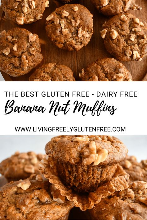 Gluten Free Banana Bread Muffins Gf Banana Muffins, Gluten Free Banana Nut Muffins, Gluten Free Banana Bread Muffins, Easy Baked Goods, Muffins Dairy Free, Paleo Easy, Gluten Free Banana Muffins, Healthy Breakfast Meal Prep, Nut Muffins