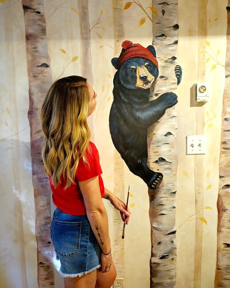 Swipe right for my inspiration for this mural 😜🐻 As I was painting this black bear, a black bear walked by my window. Poetry in motion folks! Also- what do they feed these bears out here? Tourists?! 😅 #bigboi #bigbear #whistlerbears Bear Mural, Outdoor Murals, Big Boi, Swipe Right, Window Art, Window Painting, Big Bear, Double Trouble, Walking By