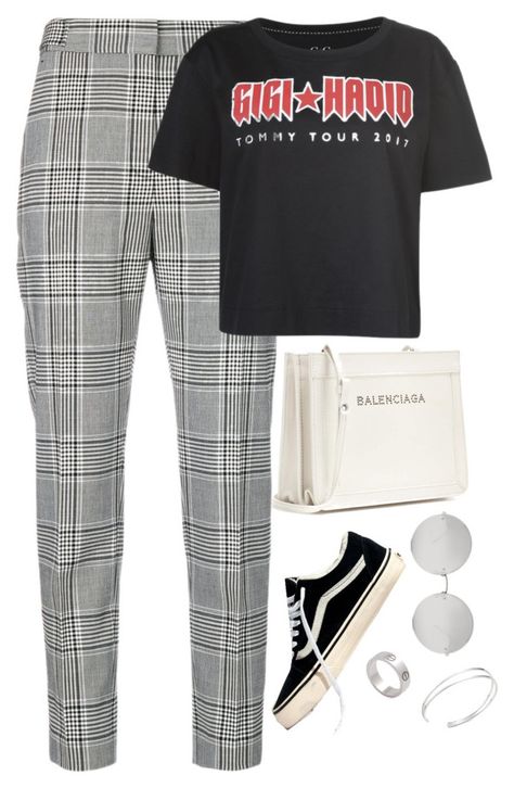 "Untitled #4453" by magsmccray on Polyvore featuring Alexander Wang, Tommy Hilfiger, Balenciaga, Madewell, Linda Farrow and Cartier Hilfiger Outfits, Plaid Pants Outfit, Dress Work Outfit, Hunter Outfit, Linda Farrow, Comfy Fashion, Plaid Pants, Business Outfits, Preppy Outfits