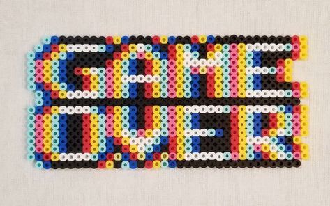 Game Over 3D perler pattern Game Over Perler Beads, Perler Beads Gaming, Perler Pattern, Bead Templates, Perler Bead Templates, Diy Perler Bead Crafts, Beads Designs, Beads Ideas, Diy Perler Beads