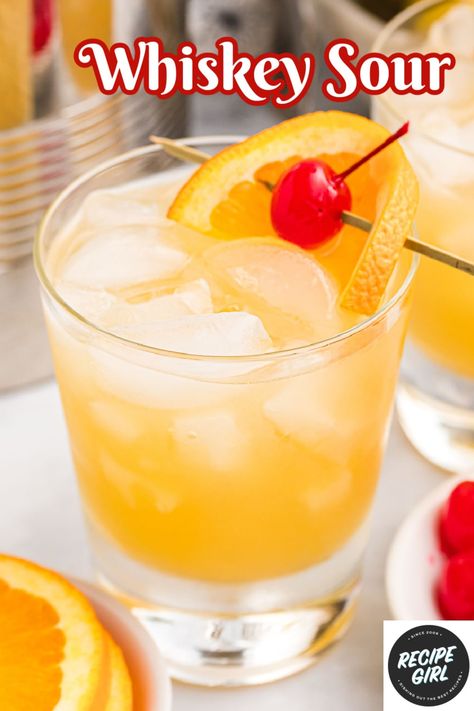 Whiskey Sour Recipe, Cocktail Recipes Whiskey, Viral Recipes, Cocktail Drinks Alcoholic, Lemonade Cocktail, Whiskey Cocktail, Sour Cocktail, Best Appetizer Recipes, Best Cocktail Recipes