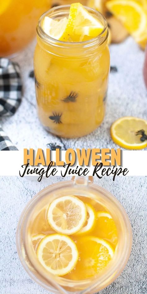 Best Halloween Jungle Juice Recipe Halloween Jungle Juice, Simple Jungle Juice Recipe, Alcoholic Jungle Juice, Easy Jungle Juice, Cocktail Punch, Jungle Juice Recipe, Juice Party, Halloween Juice, Halloween Themed Food