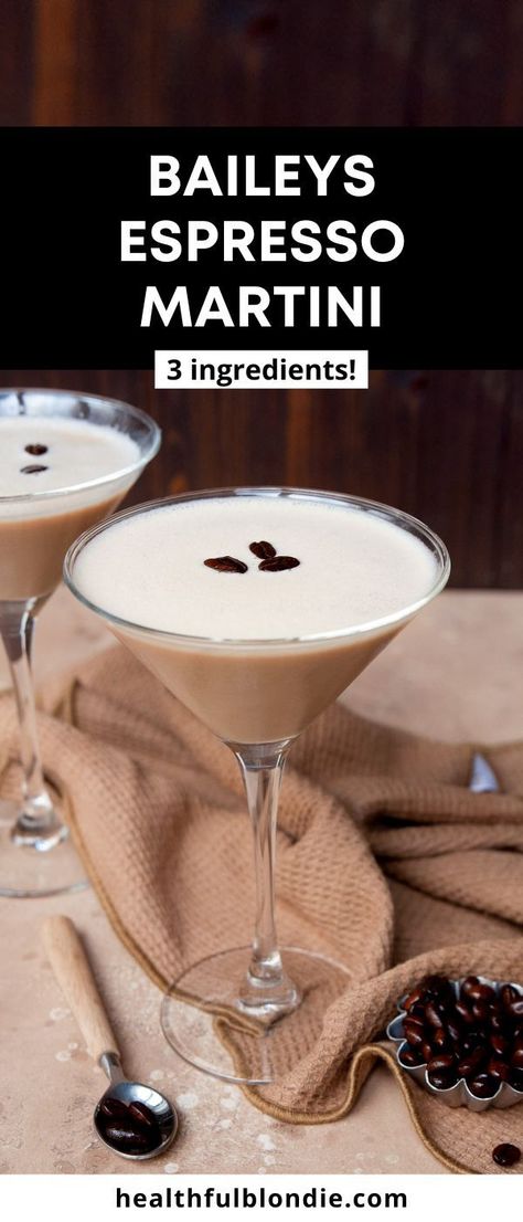 The best rich and creamy espresso martini recipe made with Baileys Irish Cream, vodka, and espresso. The perfect post-dinner cocktail! No Kahlua, simple syrup or rum is needed. Bailey’s Espresso Martini, Baileys Espresso Martini Recipe, Expresso Martinis, Creamy Espresso Martini, Baileys Espresso, Baileys And Vodka, Espresso Vodka, Blondie Recipes, Baileys Cocktails