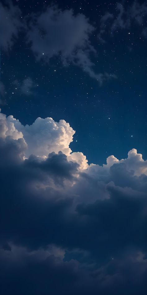 Night Sky Wallpaper Iphone, Sky Wallpaper Iphone, Htc Wallpaper, Blue Sky Wallpaper, Night Clouds, Peaceful Night, Backgrounds Hd, Cute Blue Wallpaper, Night Sky Wallpaper