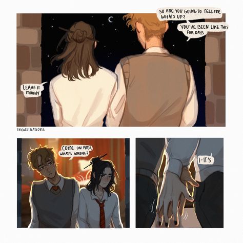 Orion Black, Barty Crouch, Remus And Sirius, Marauders Fan Art, Gay Harry Potter, Harry Potter Feels, Harry Potter Comics, Harry Potter Ships, All The Young Dudes