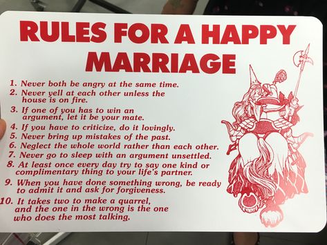 Rules for a happy marriage Rules For A Happy Marriage, Marriage Rules, Rules And Regulations, Happy Marriage, Husband Wife, Funny, Quotes, Quick Saves, Art