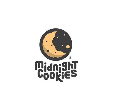 Cookie Shop Logo, Midnight Cookies, Cookies Logo, Dessert Logo, Cookie Shop, Cookies Branding, Logo Branding Design, Shop Branding, Trendy Logos