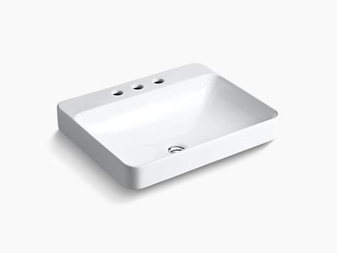 Lynx White Vessel Drop-In Widespread Holes Porcelain Bathroom Sink Above Counter Bathroom Sink, Kohler Bathroom Sink, Porcelain Bathroom Sink, Contemporary Bathroom Lighting, Sinks Bathroom, Steam Spa, How To Install Countertops, Bathroom Sink Drain, Steam Showers Bathroom