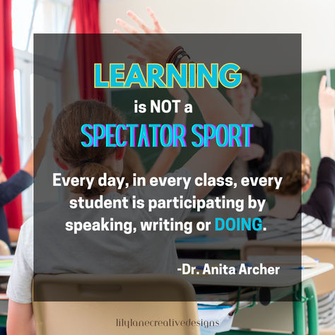 Dr. Anita Archer's "Archerisms" of Explicit Instruction, the core principles of lesson design and delivery that keeps students active, engaged, and learning. Anita Archer, Advanced Physical Assessment, Ablls-r Assessment, Multi Sensory Learning, Teaching Phonics, Education Quotes, Phonics, Education, Writing