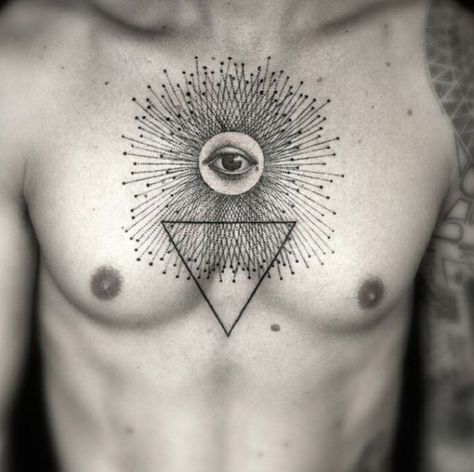 The Real Triangle Eye Tattoos Meanings That Will Shock You Eye Tattoo Meaning, Modern Art Tattoos, Triangle Eye, Flower Tattoo Back, Facial Tattoos, Geniale Tattoos, Flower Tattoo Sleeve, Seeing Eye, All Seeing Eye